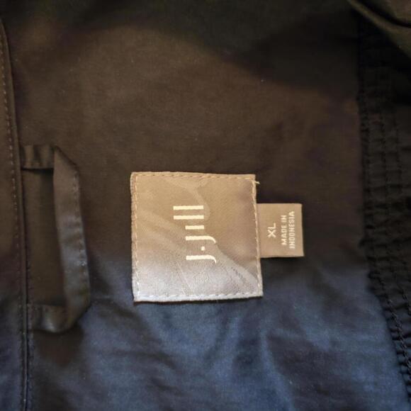 Stylish J.Jill Black Trench Coat - XL - Picture 4 of 5